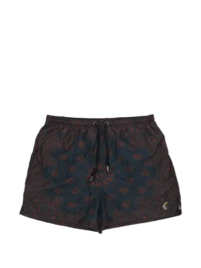 Tooco Paisley-print Swim Shorts In Brown
