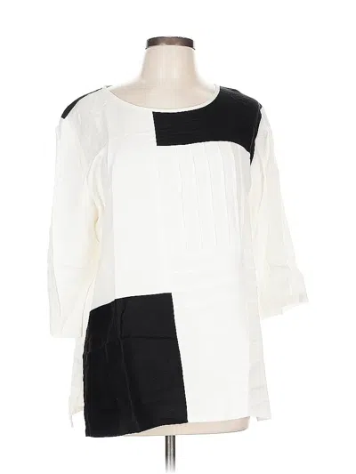 Pre-owned Toofan 3/4 Sleeve Blouse In White