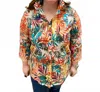Toofan Print Wire Collar Top In Multicolor In Multi