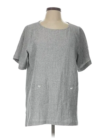 Pre-owned Toofan Short Sleeve Top Gray Square Neckline Tops
