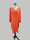 Toofan V-neck Dress In Coral In Pink