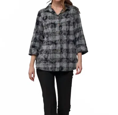 Toofan Wire Collar Button Down Shirt In Black In Blue