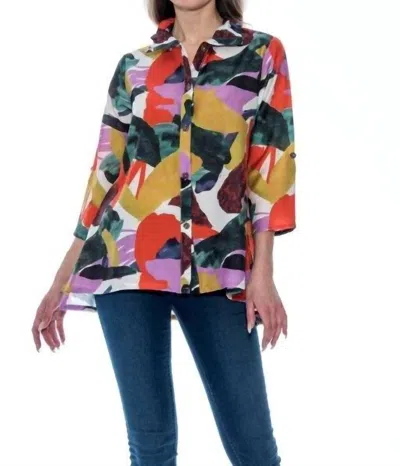 Toofan Wire Collar Button Down Shirt In Multi-color