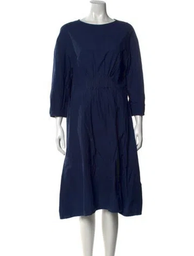 Pre-owned Toogood Bateau Neckline Midi Length Dress In Blue