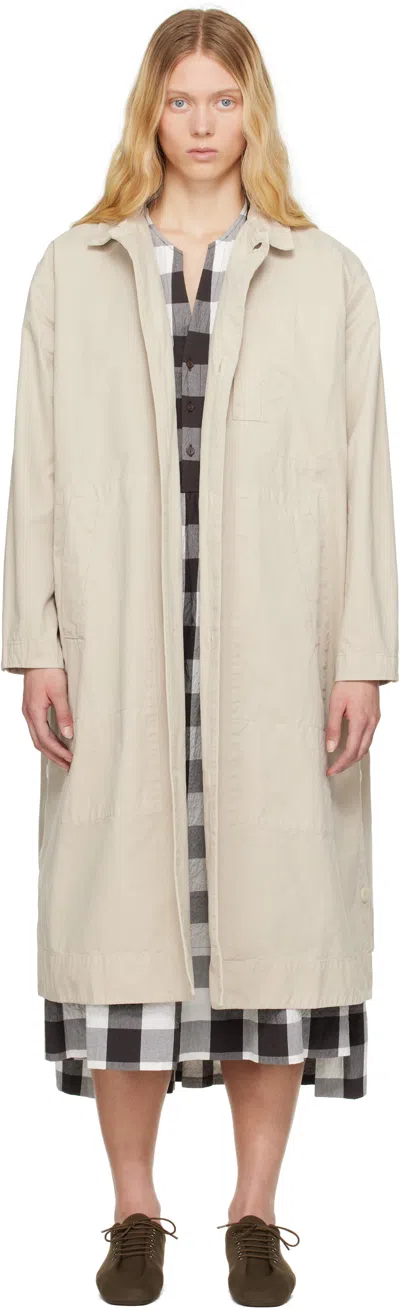 Toogood Beige 'the Messenger' Coat In Work Twill Porridge