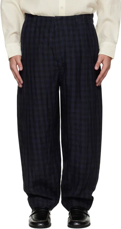 Toogood Black & Blue 'the Librarian' Trousers