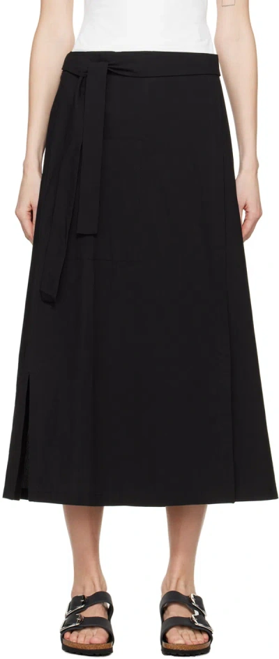 Toogood Black 'the Sieve Maker' Midi Skirt In Fine Ripstop Cotton