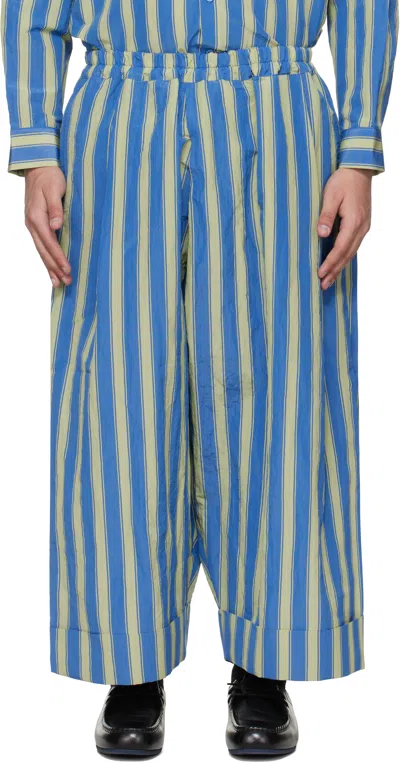 Toogood Blue & Green 'the Baker' Trousers