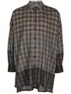 Toogood Check-print Wool Shirt In Brown