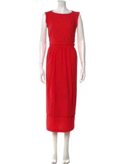 Pre-owned Toogood Crew Neck Long Dress In Red
