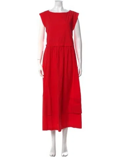 Pre-owned Toogood Crew Neck Long Dress W/ Tags In Red