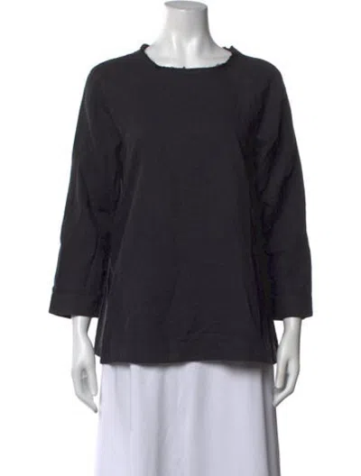 Pre-owned Toogood Crew Neck Three-quarter Sleeve Top In Black