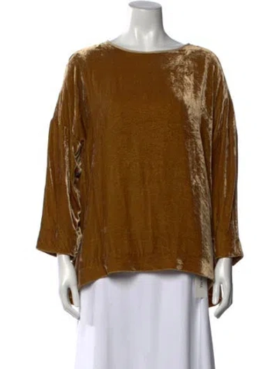 Pre-owned Toogood Crew Neck Three-quarter Sleeve Top In Brown