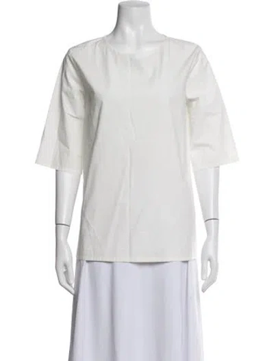 Pre-owned Toogood Crew Neck Three-quarter Sleeve Top In White