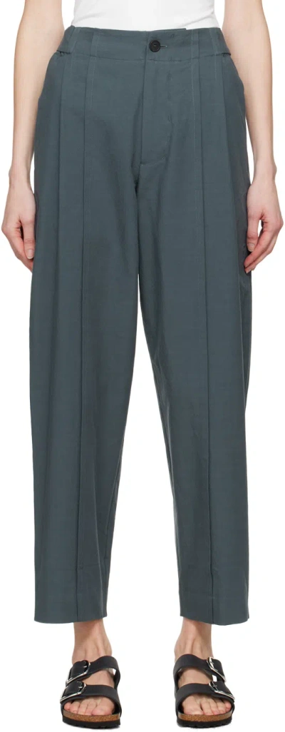 Toogood Grey 'the Tailor' Trousers In Fine Textured Canvas