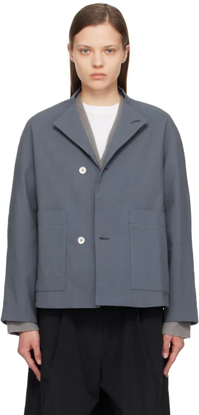 Toogood Indigo 'the Baker' Jacket In Double Cotton Charco