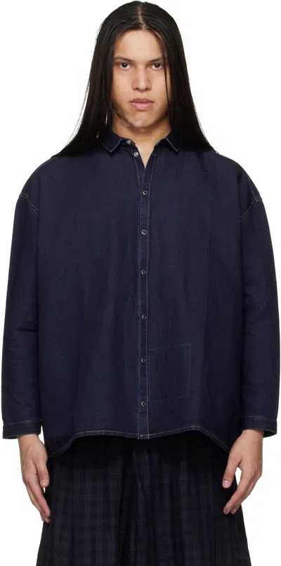 Toogood Indigo 'the Draughtsman' Denim Shirt In Purple