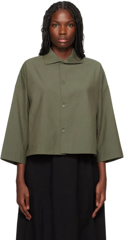 Toogood Khaki 'the Camper' Shirt In Cotton Silk Khaki