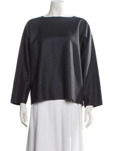 Pre-owned Toogood Lambswool Bateau Neckline Top In Gray