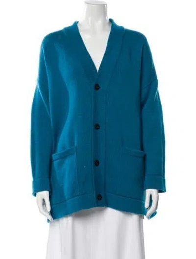 Pre-owned Toogood Lambswool V-neck Sweater In Blue