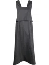 Toogood Layered-detail Draped Cotton Dress In Grau