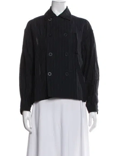 Pre-owned Toogood Linen Striped Jacket In Black