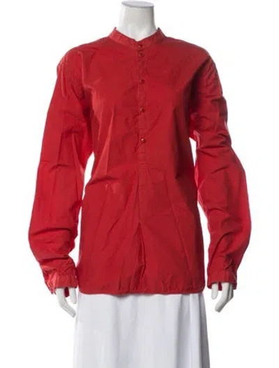 Pre-owned Toogood Long Sleeve Button-up Top In Red