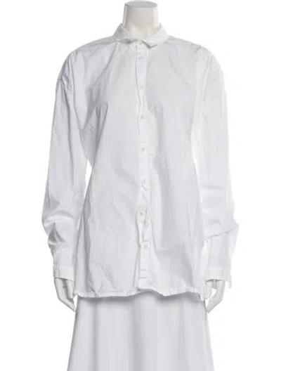 Pre-owned Toogood Long Sleeve Button-up Top In White