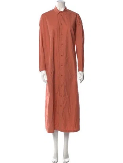 Pre-owned Toogood Mock Neck Long Dress In Orange