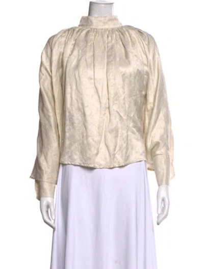 Pre-owned Toogood Mock Neck Long Sleeve Top In Neutrals
