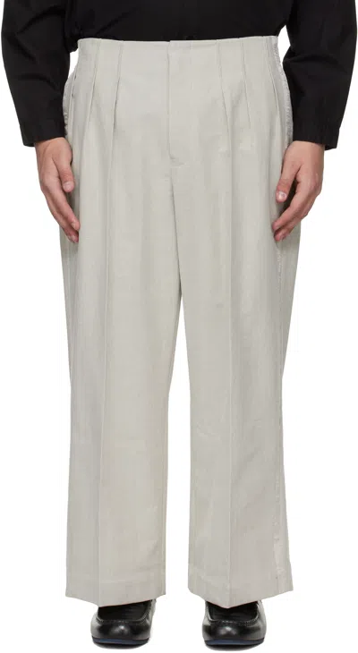 Toogood Off-white 'the Magician' Trousers In Gray