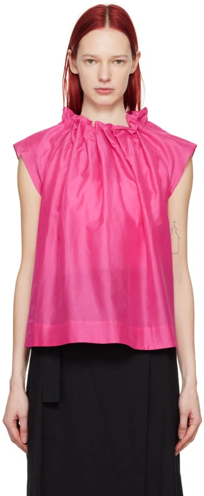 Toogood Pink 'the Magician' Tank Top In Cotton Silk Cerise