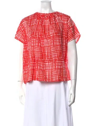 Pre-owned Toogood Plaid Print Crew Neck Top W/ Tags In Orange