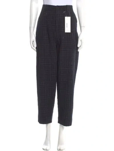 Pre-owned Toogood Plaid Print Straight Leg Pants In Gray