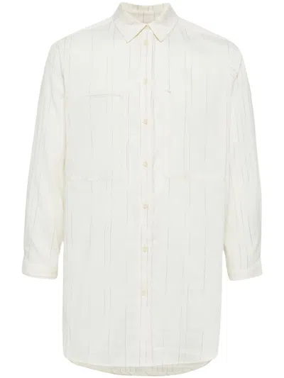 Toogood Stripe-print Cotton-linen Shirt In 中性色