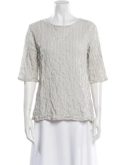 Pre-owned Toogood Striped Bateau Neckline Blouse In Multi