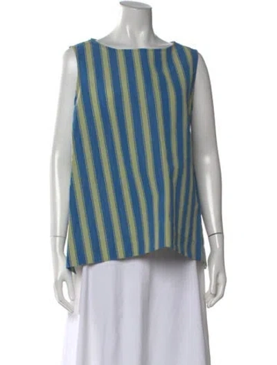 Pre-owned Toogood Striped Bateau Neckline Top W/ Tags In Blue