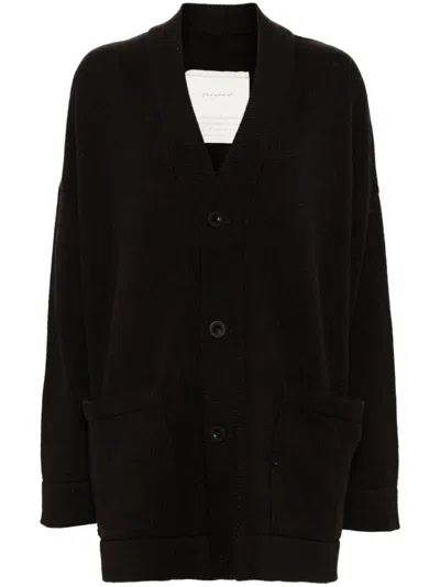 Toogood Black 'the Forager' Cardigan In Lambswool Flint