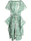 Toogood The Swimmer Abstract-pattern Cotton Dress In Green