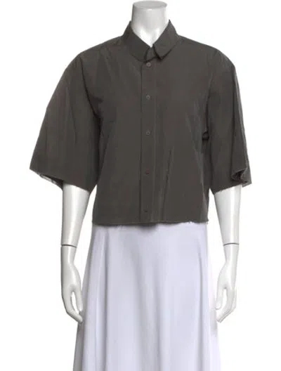 Pre-owned Toogood Three-quarter Sleeve Button-up Top In Grey