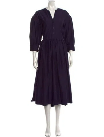 Pre-owned Toogood V-neck Long Dress W/ Tags In Blue