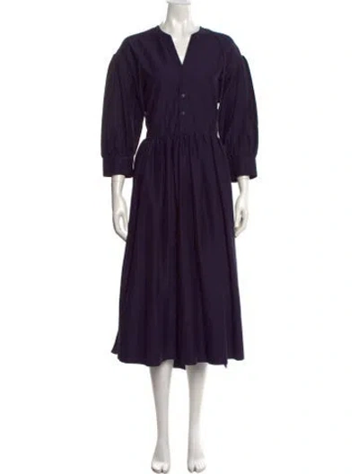 Pre-owned Toogood V-neck Long Dress W/ Tags In Blue