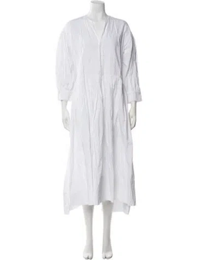 Pre-owned Toogood V-neck Long Dress In White