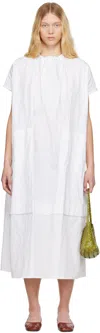 Toogood White 'the Poet' Midi Dress In Crumpled Cotton Chal