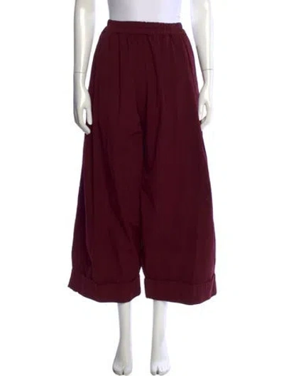 Pre-owned Toogood Wide Leg Pants In Burgundy