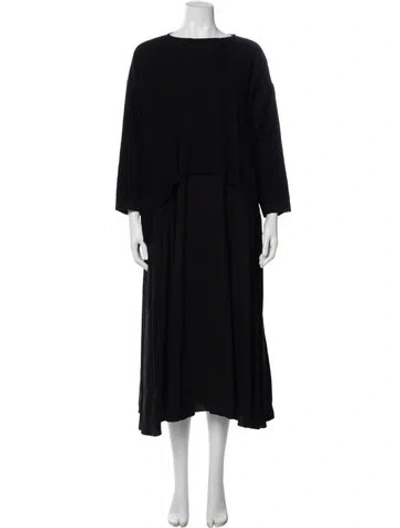 Pre-owned Toogood Wool Long Dress In Black