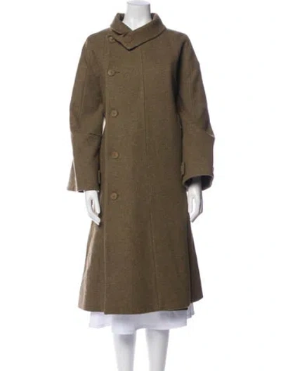 Pre-owned Toogood Wool Peacoat In Green