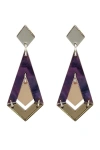 Toolally Art Deco Diamond Drops In Purple