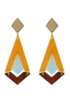 Toolally Art Deco Diamond Drops In Multi