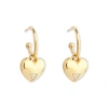 Toolally Art Deco Hearts Hoop Earrings In Gold